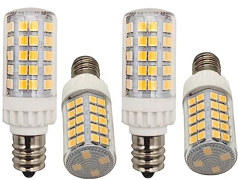QLEE E12 LED 5W C7 Glühbirne 60W gleiches Halogenlicht Tageslicht T6 Kandelaber Glühbirne für Deckenventilator Nähen Serger Licht Kühlschrank Mikrowelle Licht Kronleuchter Licht 4er Pack