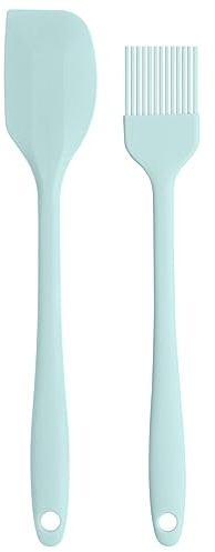 Silicone Spatula Set for Cooking and Baking - Non Stick Heat Resistant Rubber Kitchen Tools With Brush for Cake Mixing