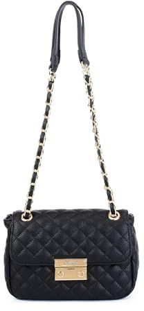 Princely London Handtasche Jacky - Elegante Umhängetasche Damen - Crossbody Bag mit Reißverschluss, Schultergurt & 2 Innenfächern - Schwarz