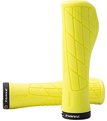 Fahrradgriffe Bike Silikon Griff Abdeckung 1 Paar MTB Mountain Road Fahrrad Lenker Griff Abdeckung Anti-Slip Starker Unterstützung Einzelne Verriegelung HA Fahrradgriffe Ergonomisch (Color : 08 Yello