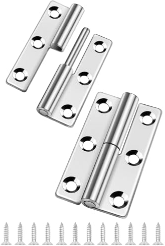 2 Stück Abnehmbares Scharnier 2.5 Inch, Bolatus Scharniere Klein Edelstahl 304 Türscharnier Abnehmbare Türscharniere Klappbar für Rechtshänder