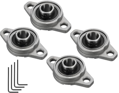 Kozelo 4pz KFL001 Flanged Cuscinetti a Blocchetto Cuscino con Foro 12mm, Cuscinetti Montati Lega Zinco Autoallineanti con Flangia Montata