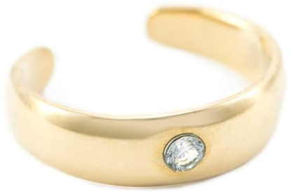 Windalf Zehenring DALIÁ 5 mm Weißer Kristall Midiring Bronze