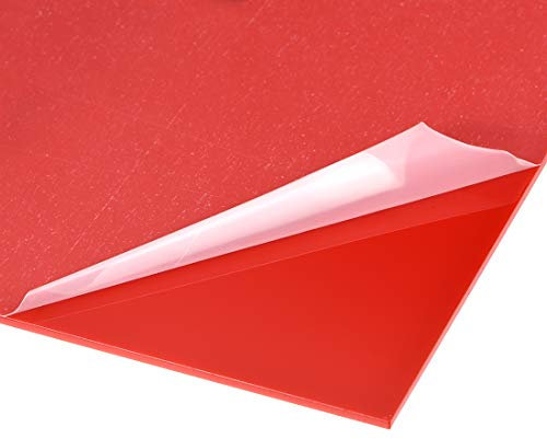 Acrylplatte, rot gegossene Acrylplatte, 2–1/5,1 x 12,7 cm, 1,8 mm dick, Kunststoff-Acrylplatte for Schilder-Display-Projekte, Basteln (6 x 12 cm)