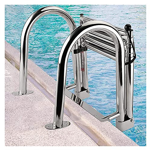 Pool Ladder Folding Telescoping, Premium Stainless Steel Boat Ladder with Non-Slip Pedal & Handles, for Diver Outdoor Water Sports
