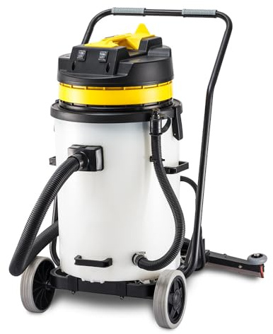 G.I.V. - Reinigungstechnik Nass und Trockensauger HL 60SB – Industriesauger, leistungsstarkes Saugsystem mit 2x1000W Motoren, 60L Fassungsvermögen, Schlauch & Wassersaugdüse - Reinigungsmaschine Boden