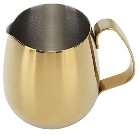 NDNCZDHC Dripless Spout Milk Frother Cup, Stainless Steel Milk Frothing Pitcher, Latte Cup for Steaming Milk Cappuccino Hot Chocolate (350ml)