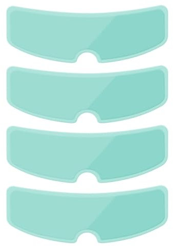 RAMGLYO 4-Pack Film Anti-Buée pour Casque Moto, Visière Universelle Anti-Buée, Protection Solaire, Autocollant (8,8 X 24,5cm) (Transparent)