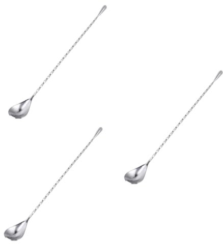 COLLBATH 3 Stück Grade Barware Griff Spiral Cocktaillöffel Edelstahl Rührlöffel Für Mixgetränke