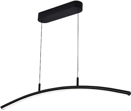 HMASNSEIY Lámpara Colgante LED arqueada, lámpara Colgante LED Lineal Moderna, lámpara Colgante Lineal Regulable de Metal Ferroso, lámpara Colgante Compatible con Cocina, Dormitorio, Comedor (2)