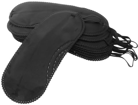 UPKOCH Maschere Per Gli Occhi Nere 12 Pezzi, Bende Regolabili Morbide Per Giochi Da Tavolo e Feste, Accessori Portatili Riutilizzabili Per Comfort Notturno e Viaggi