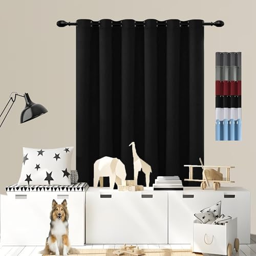 GOUSUN Tende per Interni Moderne 90 x 150 cm Antipolvere Tende Isolanti Caldo per Interni Invernale Adatto per La Cucina, Nero