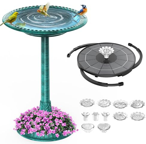 AISITIN Solar Powered Bird Bath, 3.5 W, Feeding Space, Garden, Balcony, Bird Decoration, Bird Bath, Balcony, Terrace, Garden, Decoration