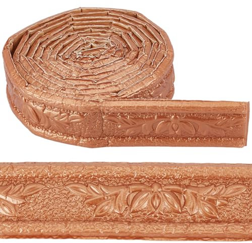 CRASPIRE Burlywood 90x3.1 Modanatura Modanatura Corona Stacca e Attacca Autoadesivo Flessibile Bordatura Parete Linee PVC Schiuma 3D Goffratura Impermeabile Carta da Parati Bordo Battiscopa Adesivi