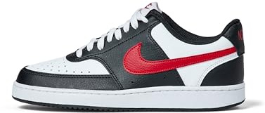 Nike Scarpe da Donna Court Vision Low Next Nature, Nero/Rosso Palestra/Bianco, 39 EU