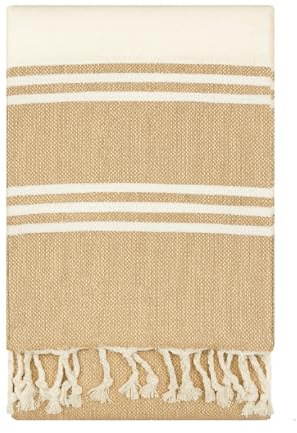 Vico Casa® Telo mare 90x170cm in cotone, Beige/Telo spiaggia, piscina, asciugamano mare, modello Palau