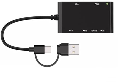 Suoumwa USB C USB 3.0 Multi Card Reader 6 in 1 Smart/MS/M2/TF/SIM/SD Picture Card Reader Emory Stick Pro Duo Adapter