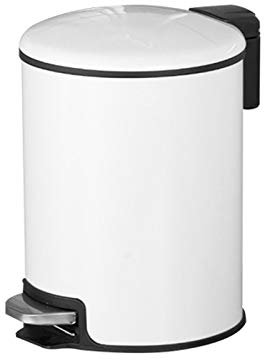 MYUYEE Pattumiera in Acciaio Inox a Pedale pattumiera Domestica con Coperchio pattumiera Creativa alla Moda per Cucina e Bagno pattumiera a Pedale in 4 Colori,Bianco-12L