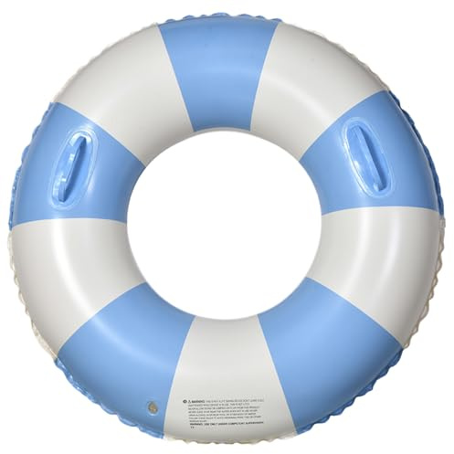 29 tums innerrör för pool, stor simring med handtag och pump, resistent PVC uppblåsbara poolflytmedel för vuxna, sommar strand blå