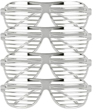 Boland - Partybrille Omnia, 4 Stück für Erwachsene, Brille ohne Sehstärke für Festival, Karneval, Kostüme oder Mottoparty