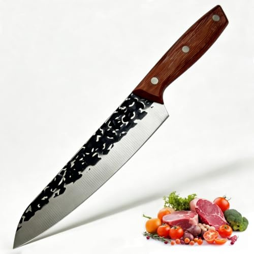 MLTUOYING 2 Pack Chef Knife 7 inch – Ergonomic Japanese Knife, Full Tang High Carbon Kitchen Knives,Multifunctional Cutter Tool-Anti-Stick & Long Lasting Multipurpose Cooking Knives for Home
