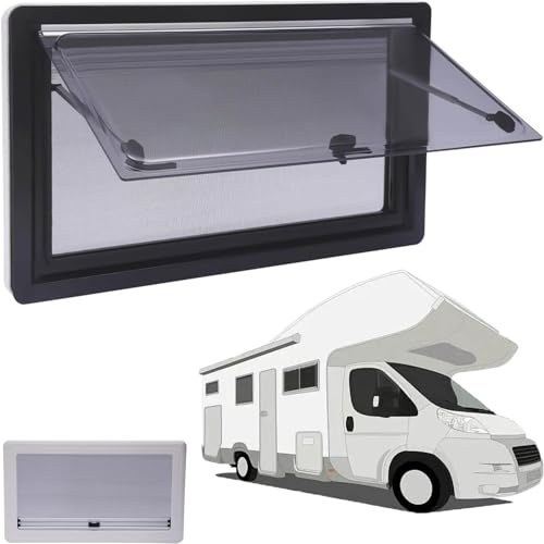 FOELANNE Motorhome Window RV Window with Integrated Roller Blind Fly Screen External Push Window Multiple Sizes(900 * 500mm)