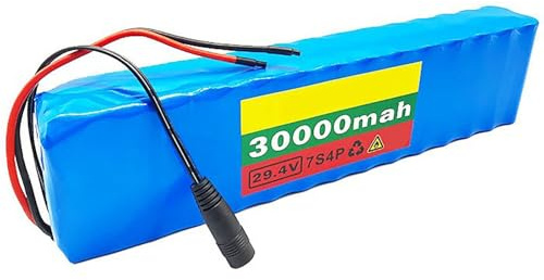 24V 30Ah E-Bike Batterie, 24V Fahrrad Akkupack Eingebauter BMS 29.4V 7S4P Wasserdichter PVC-Akku Für 100W 200W 350W 400W 500W Motor Mit Ladegerät