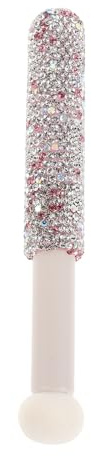 INOOMP Portable Makeup Brush With Mushroom Head Sponge Foundation Sponge Powder Brush with Rhinestone Handle for Women Girls Face Nose Eyelids