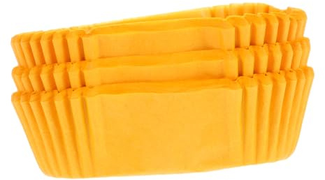 SOIMISS Unidades Moldes Papel Magdalenas Rectangulares Amarillos Resistentes Alta Temperatura para Cupcakes Muffins y Pasteles