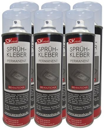 SDV Chemie Sprühkleber 6x 500ml extra starker Powerkleber | Kontaktkleber, Haftkleber, Spray