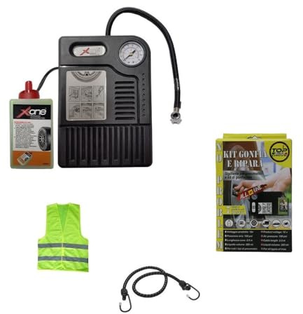 Kit reparador de neumáticos, infla y repara neumáticos para coche, moto, scooter, bicicleta, quad, compatible con Mercedes GLA Kit reparación pinchazos gomas set inflado rápido bote de 280 ml