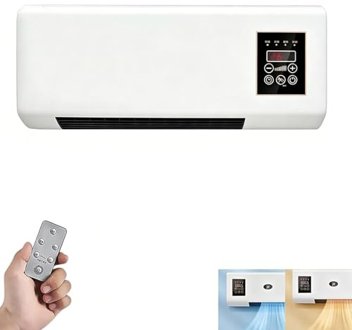 Dual Mode Wall Mount Portable AC with Smart Cooling, Ultra-Quiet Portable AC Unit with Remote Control & Timer, Quiet Operation for Home, Office