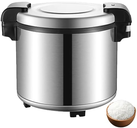 Scaldariso Elettrico, Cuociriso Professionale Antiaderente Da 23 Litri Per Un Massimo Di 24 Ore, Pentola Ad Alta Efficienza Per La Conservazione Del Calore, Ideale Per Ristoranti E Mense silver