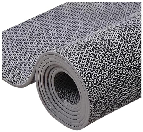 VOPLIVAT Tapis de Sol antidérapant drainant, Tapis de Drainage en Maille PVC antidérapant Gris, Plusieurs Tailles, découpable(120cm x 250cm)