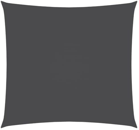 Vela Parasole Quadrata 5x5 m Antracite in Tessuto Oxford con Rivestimento PU, Tenda Ombreggiante Impermeabile con Protezione UV, Fissaggi in Acciaio Inox e Corde PE Incluse