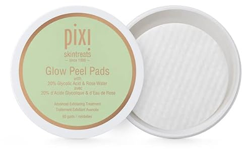 Pixi Beauty Glow Peel Pads | Exfoliating Treatment Contains 20% Glycolic Acid | Reveal Glowing Complexion | 60 Pads