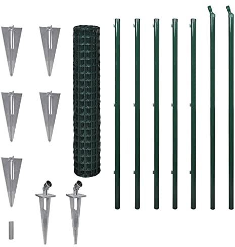 vidaXL Eurozaun Stahl 10 x 1,7 m Grün