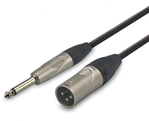 Audibax Pro Cavo XLR Maschio a Jack Mono - Lunghezza 90 cm - Connettori OFC ad Alta Trasmissione del Segnale - Rivestito in PVC - Massimo Isolamento - Diametro 6 mm - Colore Nero