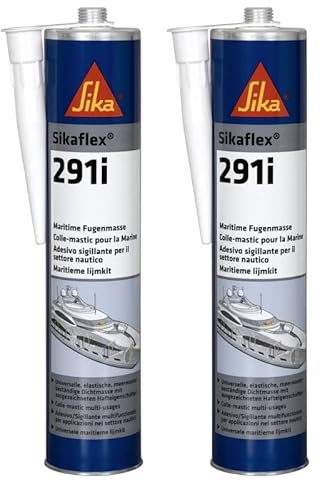 Lot de 2 colles mastic marine SIKA Sikaflex 291i - Blanc - 300ml