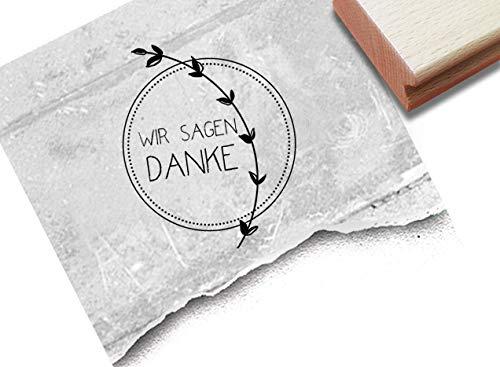 Stempel Textstempel Wir sagen Danke, mit Ranke - Schriftstempel Dankeschön Danksagung Karten Geschenkanhänger Geschenk Basteln Deko - zAcheR-fineT
