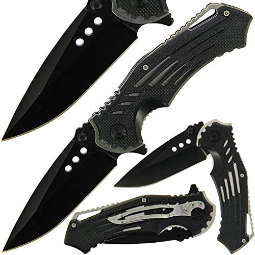 G8DS Klappmesser Scharfes Outdoor Survival Taschenmesser | Kleines Einhand-Messer，Multitool Rainbow Gold Mattschwarz Edelstahlklinge, für Arbeit Prepper Camping (EDC -251)
