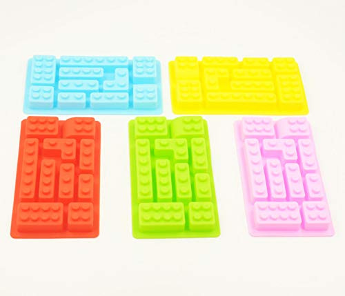 Selecto Bake Building Bricks Silicone Ice Cube Trays, Chocolate Mould, Candy Mould for Cake Cupcake Decorations of Kids’ Party, Non-Stick Blocks Fondant Molds