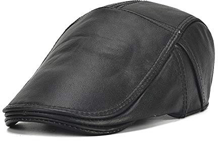DongBao Leder Flatcap Herren Schiebermütze Schirmmütze Schlägermütze Ivy Schirmmütze Kappe Baskenmütze