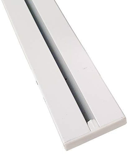 Vorhangschiene Aluminium - Weiß 1 Lauf 90cm - Flache Gardinenschiene (7mm) - inkl. Vorhanggleiter