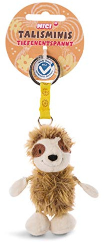 Faultier 7cm Talisminis – Faultier Kuscheltieranhänger mit Schlüsselring für Schlüsselband, Schlüsselbund, Schlüsselhalter & Schlüsselkette – Taschenanhänger mit Botschaft