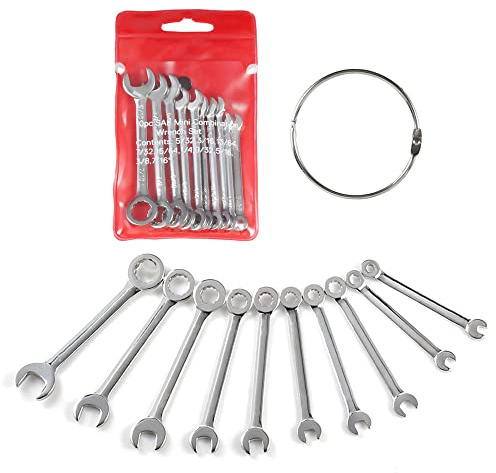 alladaga Mini set di chiavi combinate, strumenti di riparazione per chiavi metriche e SAE (SAE)