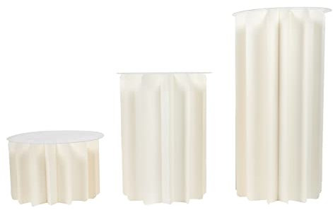 TOPBATHY Colonne Romaine Pliable en Papier pour Mariage, Anniversaire, FêTe avec Couvercle Acrylique - Lot De 3 (30CM DiamèTre, 20/40/60CM Hauteur)