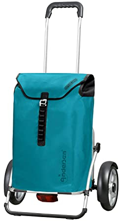 Andersen Shopper Royal Plus aluminium vikbar med kullagerhjul Ø 25 cm och 49 liters ficka Ortlieb bensin grön