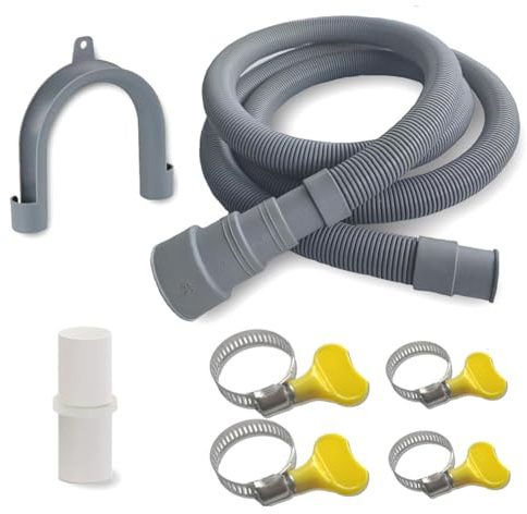 Veciado 6.5ft Washing Machine Drain Hose Extension Kit-Universal for Washer, Dishwasher & Dehumidifier,with U-Bracket,Adapter