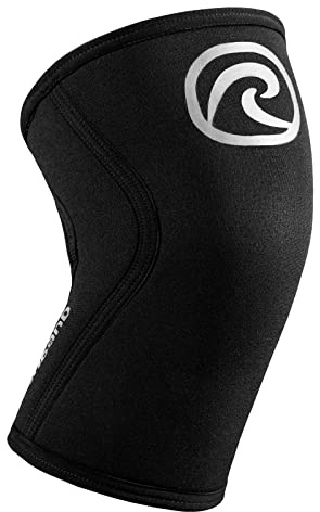 Rehband Genouillère en néoprène de 5 mm pour soutenir les genoux - Stabilise les articulations et les muscles - Idéal pour le sport la musculation, Couleur:Argent/Noir, Taille:S